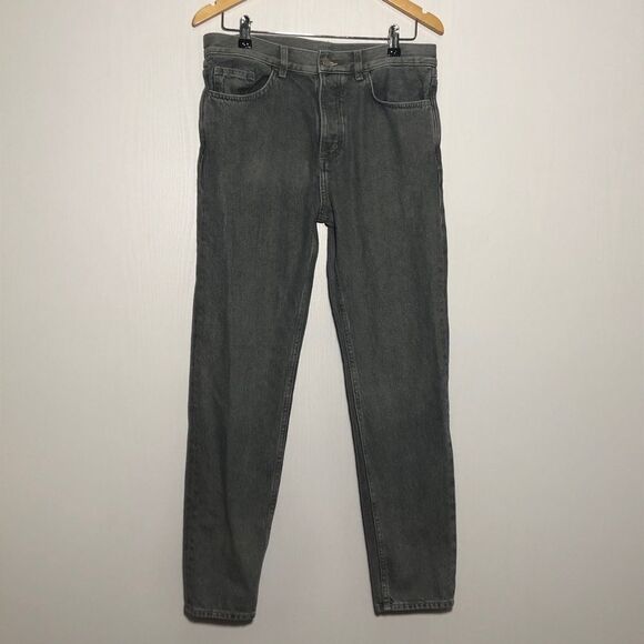 COS Mens Jeans Size 31 32 Regular Fit Gray WashTapered Leg Mid Rise Button Fly - Picture 2 of 11